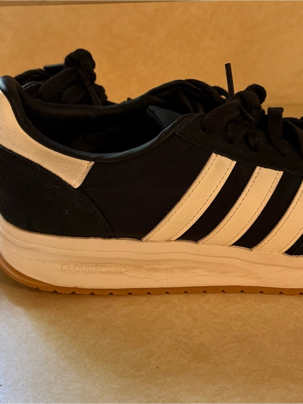 Adidas women’s Black and White Cloudfoam Athletic Sneakers